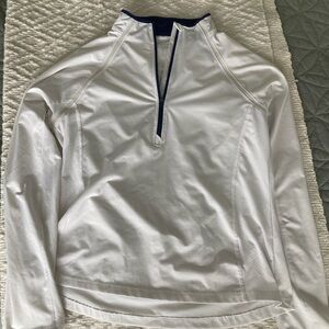 White and Blue Quarter-Zip Pullover